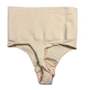 SKIMS S/M Seamless Sculpt Mid Waist Thong Core Control Shapewear Sand Cream NWOT
